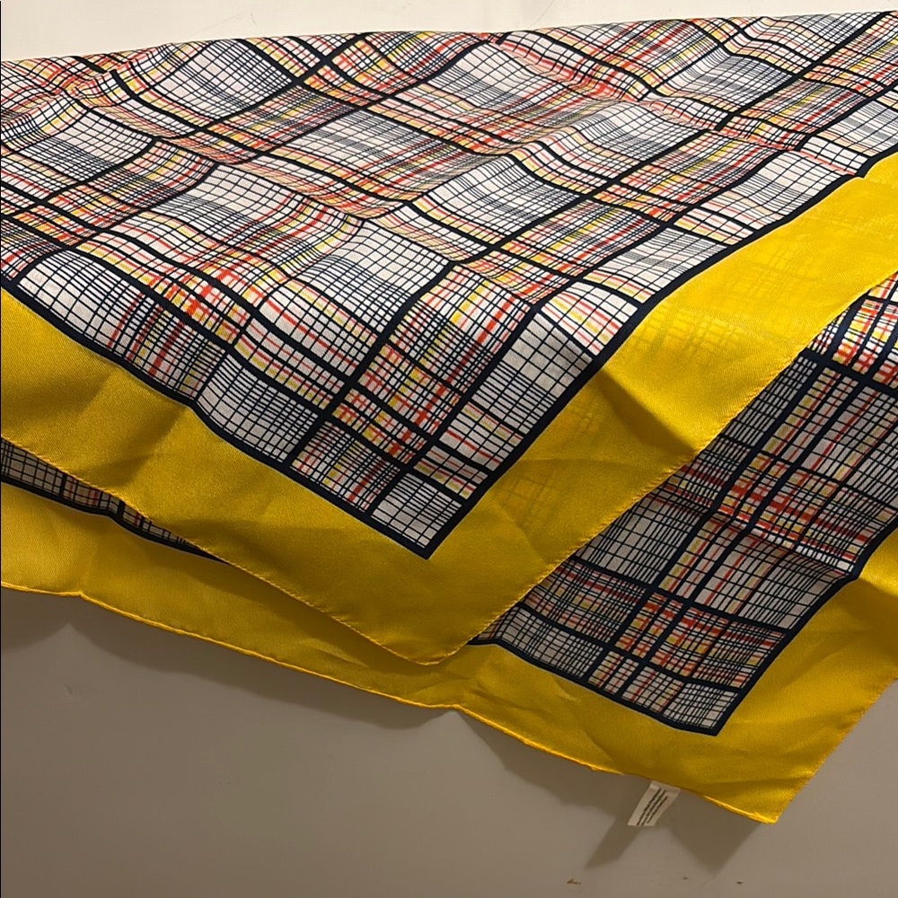 Vibrant Yellow Plaid Scarf